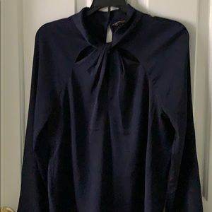 Banana Republic long sleeved navy blouse.